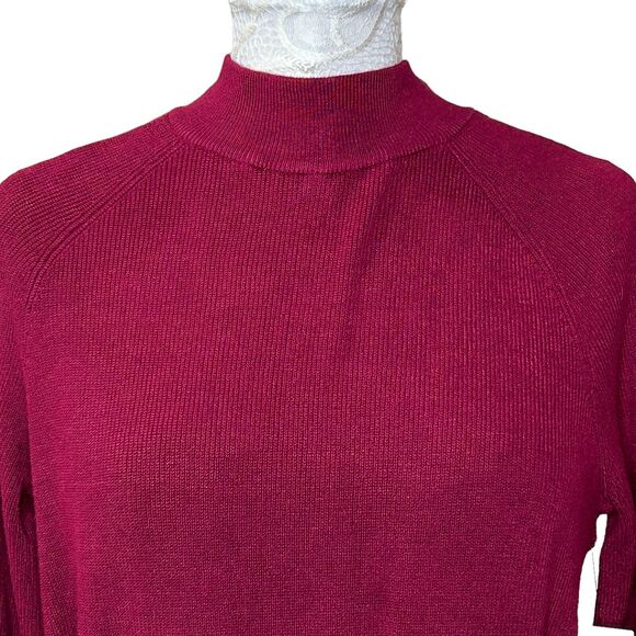 New L-Space Leona Sweater Mock Neck Dress Side Slits Cabernet Women's Small NWT - Picture 6 of 12